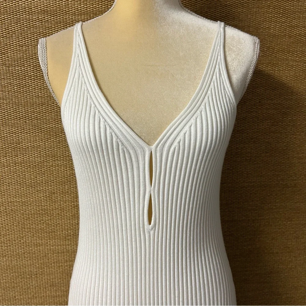 Abercrombie & Fitch Maxi Sweater Dress Womens LT Cream Ribbed